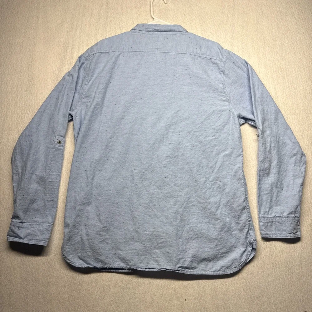 Levi's Blue Ripstop Cotton Button Up Shirt Size 2XL XXL Mens Long Sleeves